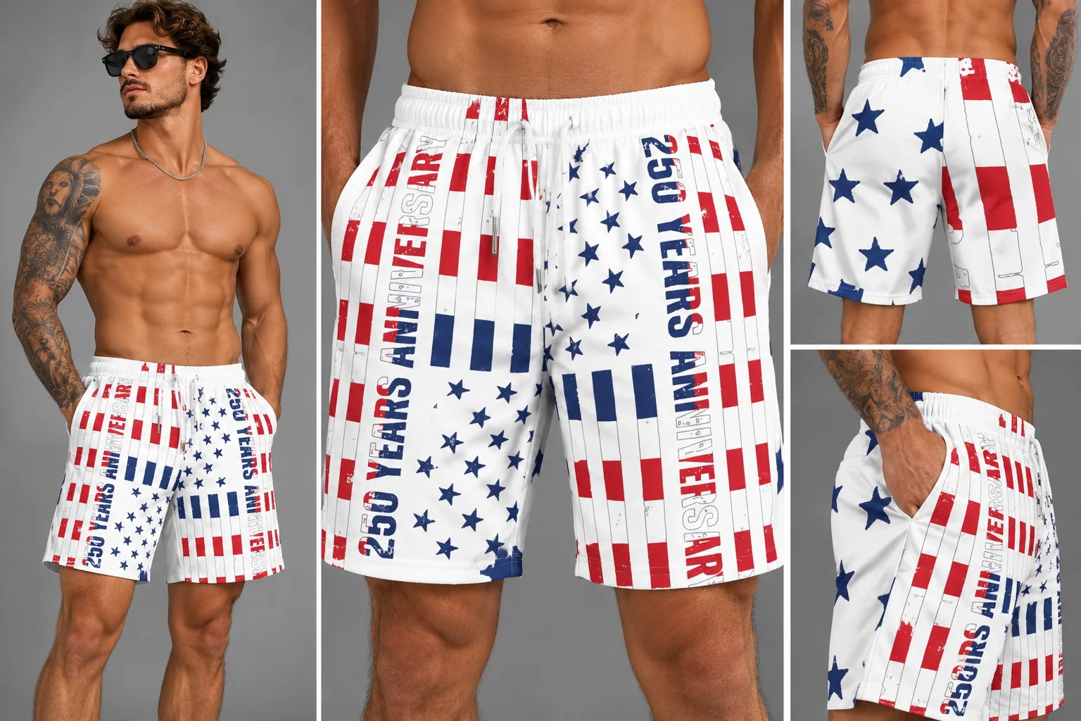 Abstract Stars & Stripes Swim Trunks product image (1)