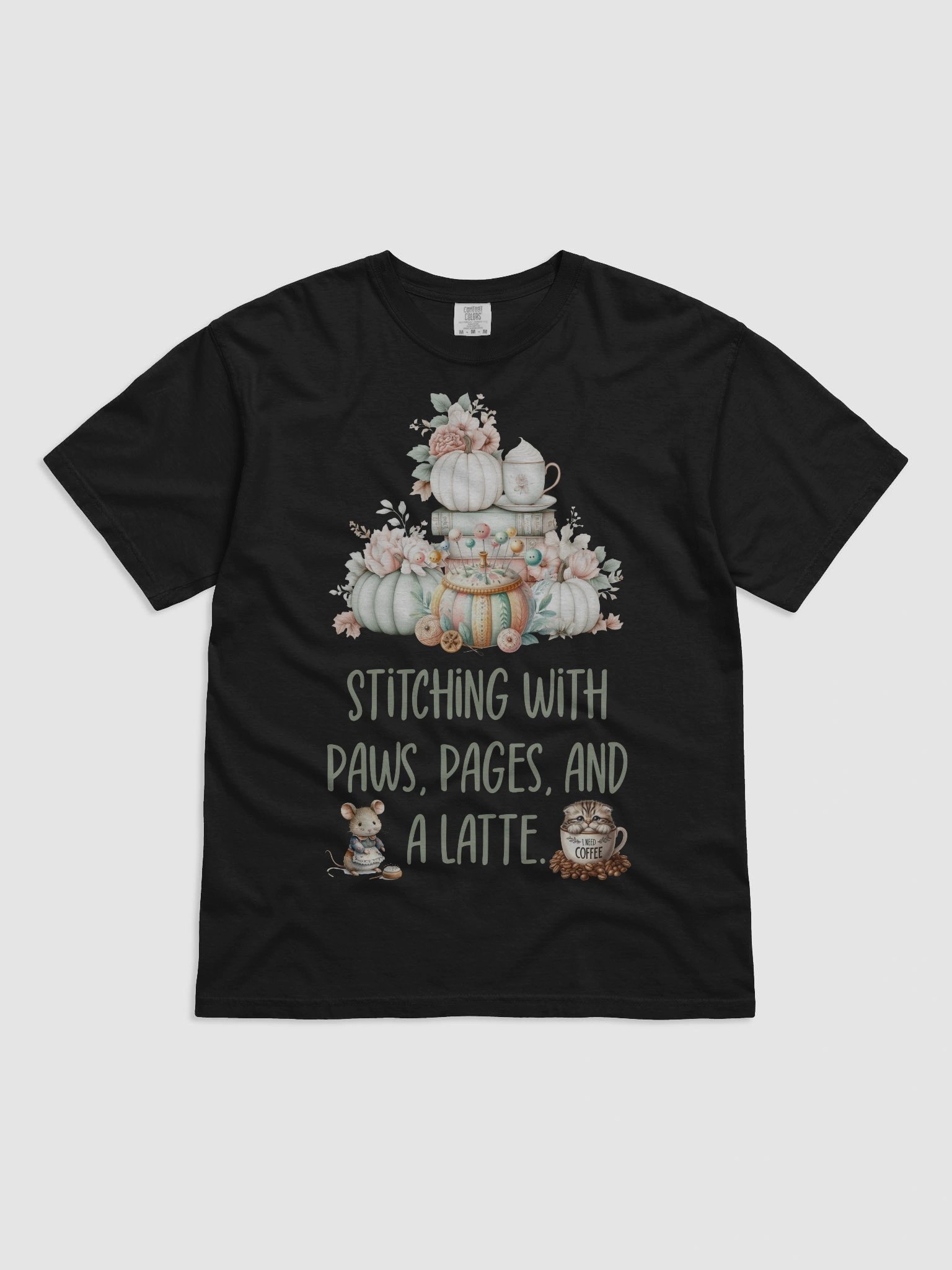 Whimsical Stitching and Latte Vibes T-Shirt product image (1)