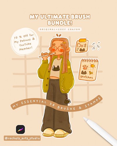 Say hello to my new Bundle Brush Pack: a dreamy mix of smooth, expressive strokes and soft, cozy crayon textures designed to ...