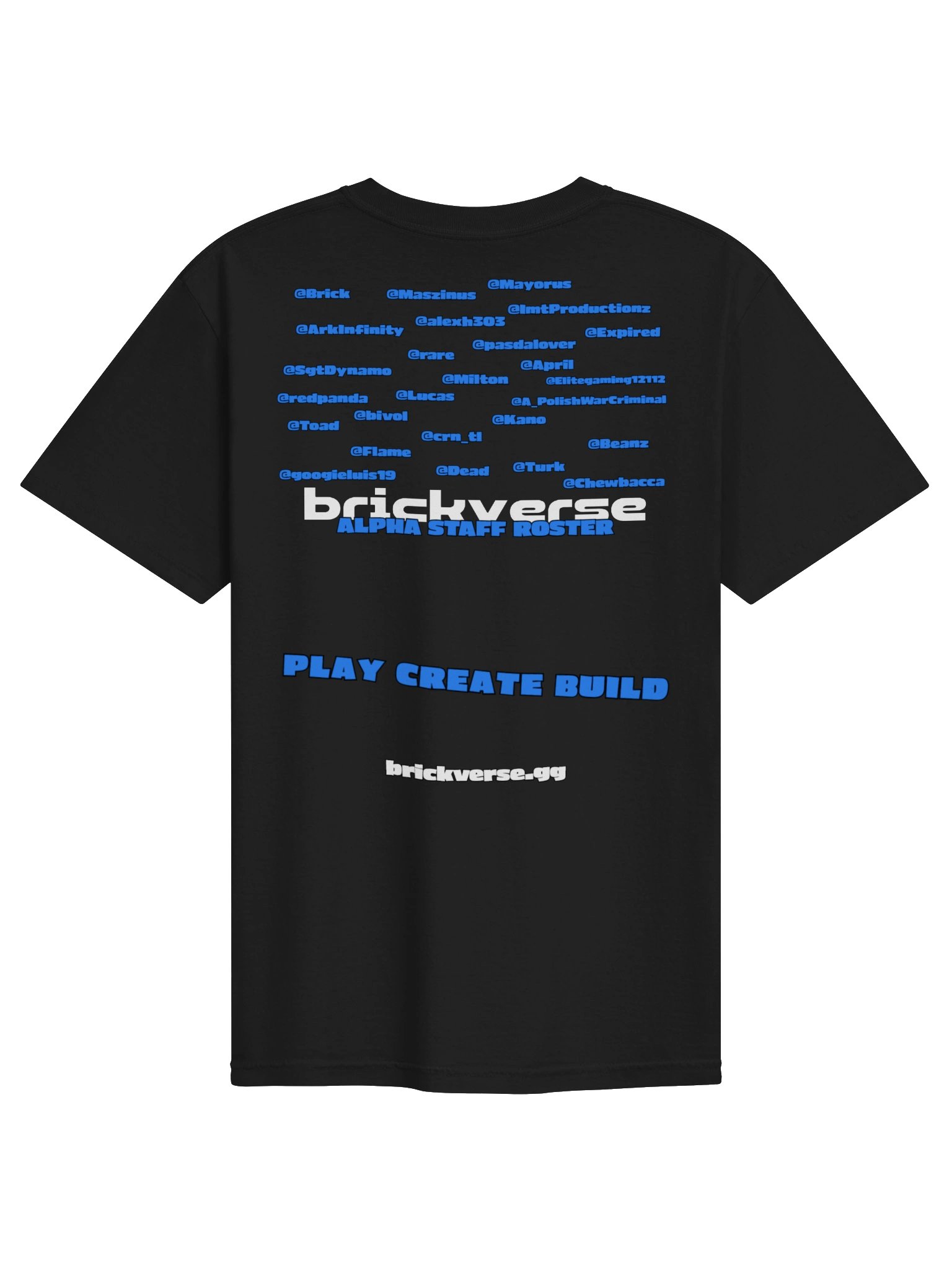 BrickVerse Pre-Alpha Staff Roster Tee (Black) product image (2)