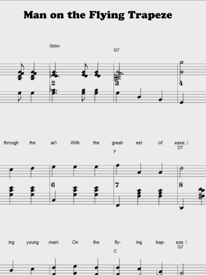 Man on the Flying Trapeze - CS - Piano sheet music product image (1)