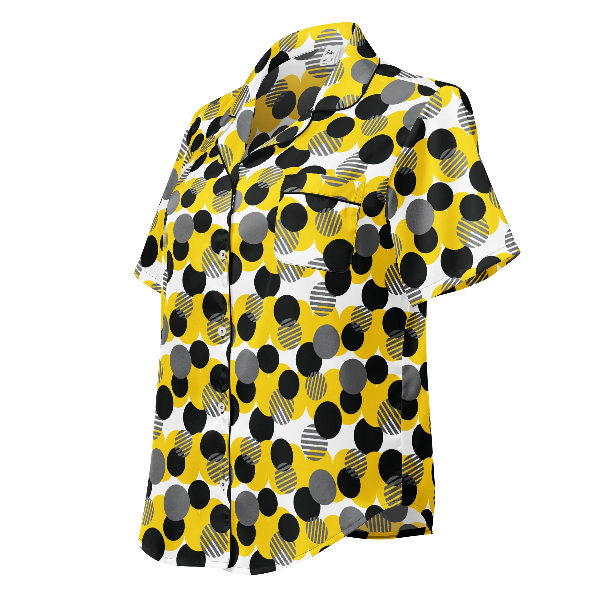Cozy Chic Modern Geometric Polka Dot All-Over Print Women's Short Sleeve Pajama Top product image (1)