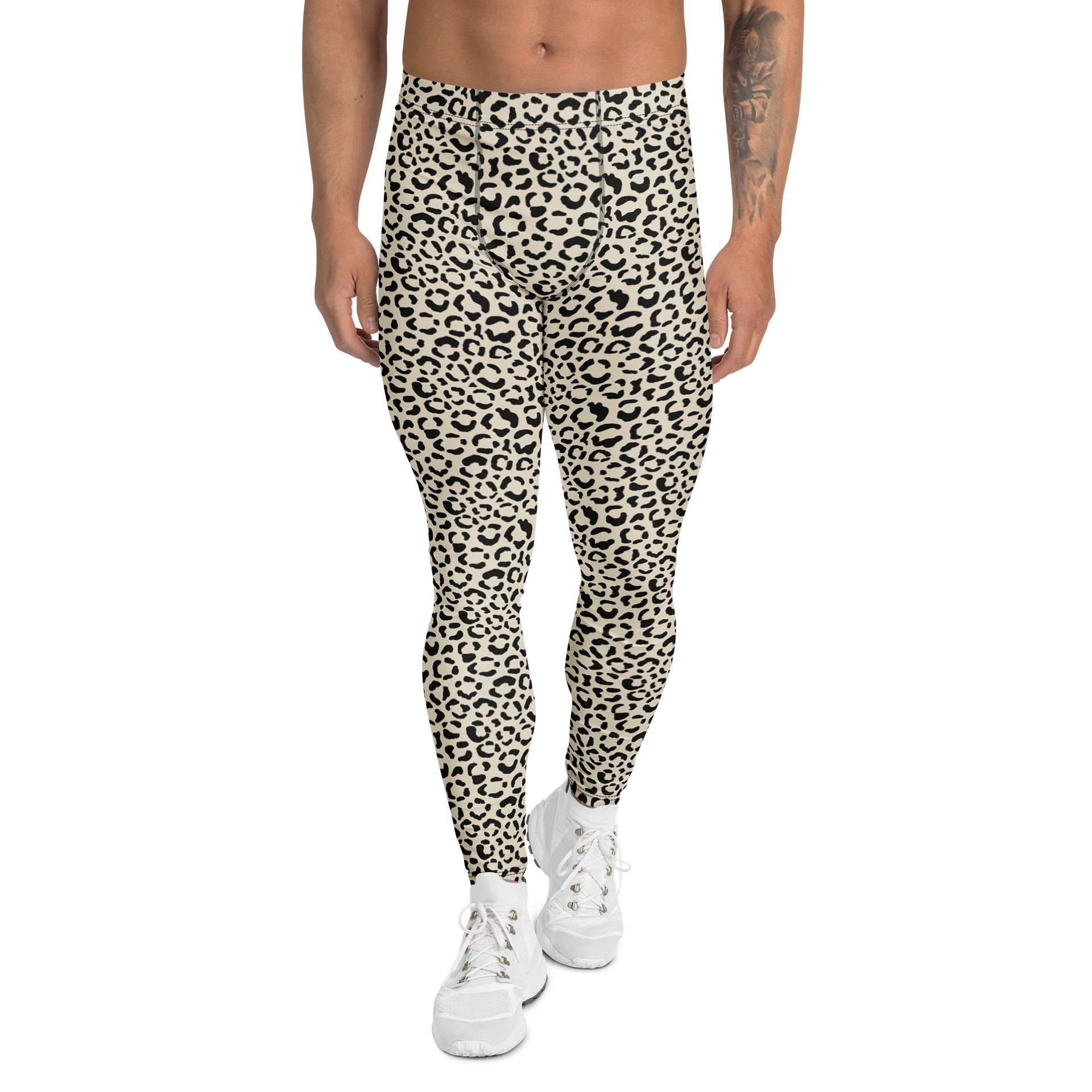 Bold Leopard Pattern Men's Leggings for Activewear product image (1)