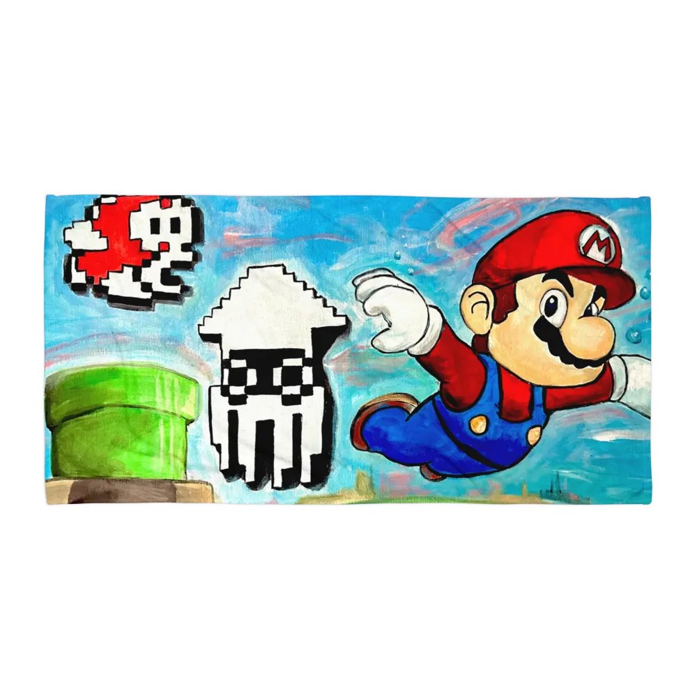 Red Plumber Under Water Enemies Towel product image (1)