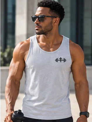 His House Mens Jersey Tank - Grey/White by His House