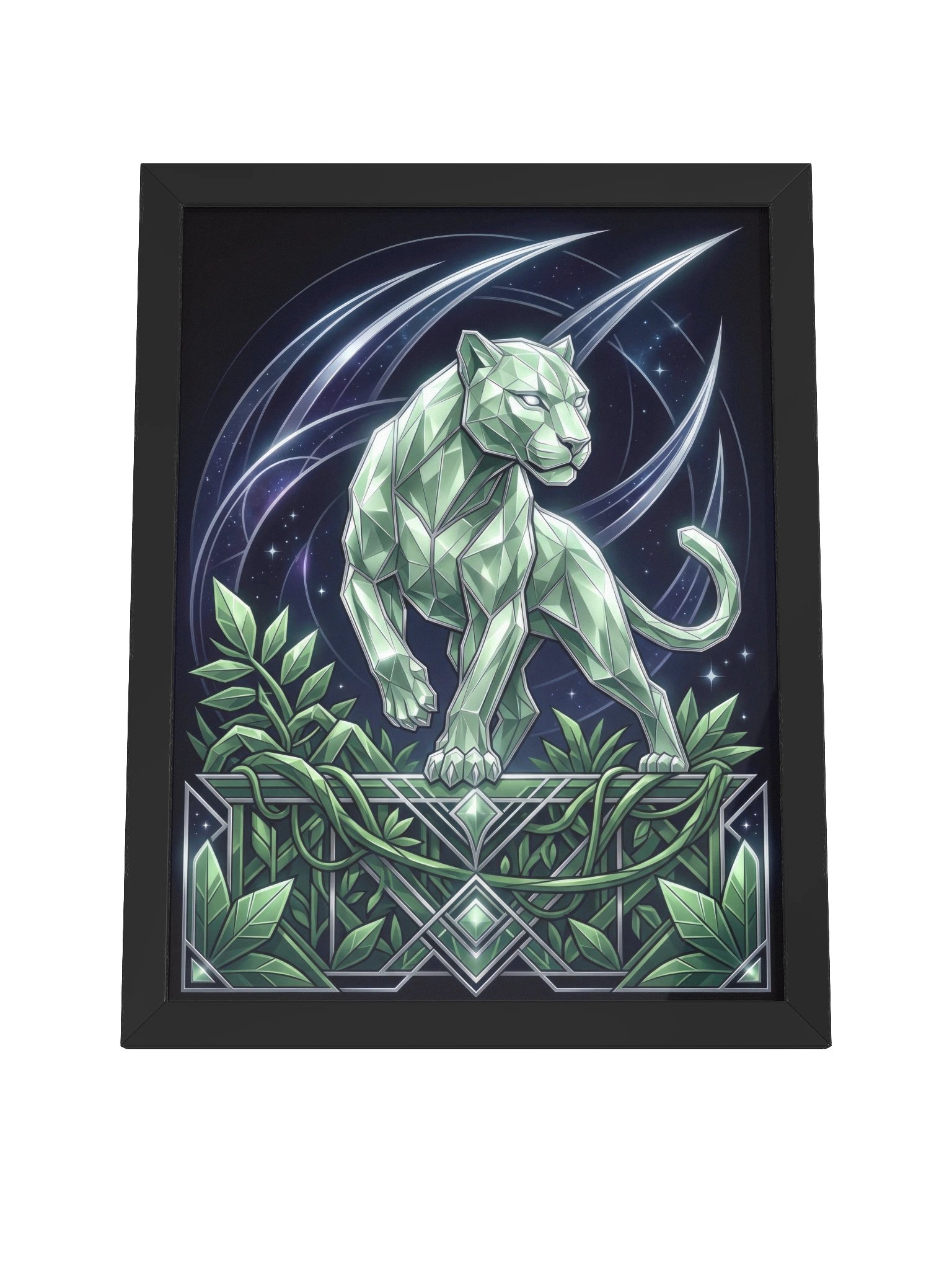 Geometric Panther Framed Poster - Neo-Deco Wall Art product image (4)