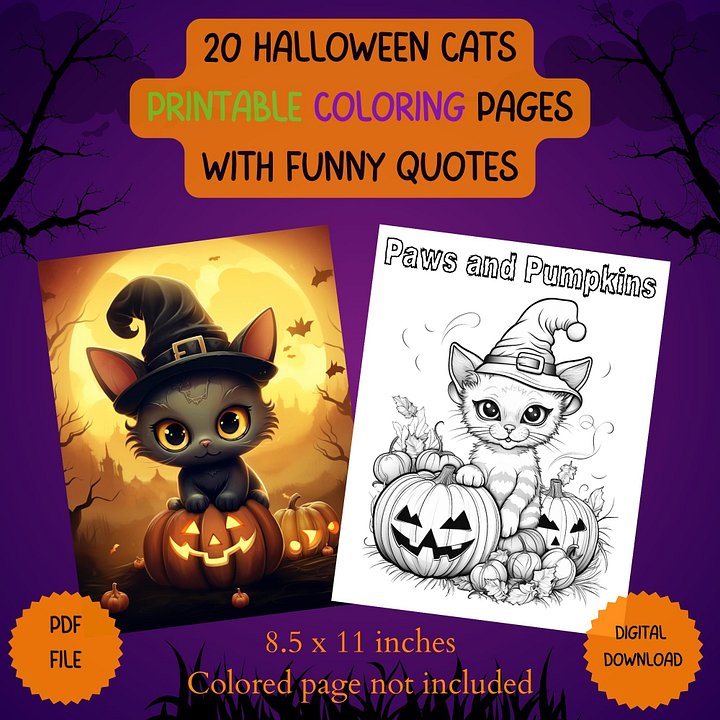 Halloween Cats Coloring Book product image (1)