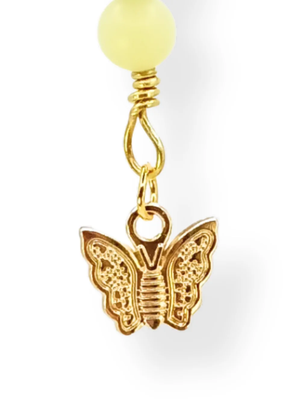 Butterfly Notebook Charm | Handmade, Lapis & Lemon Jade, Gold-Tone | Stitch Marker | Zipper Pull product image (2)