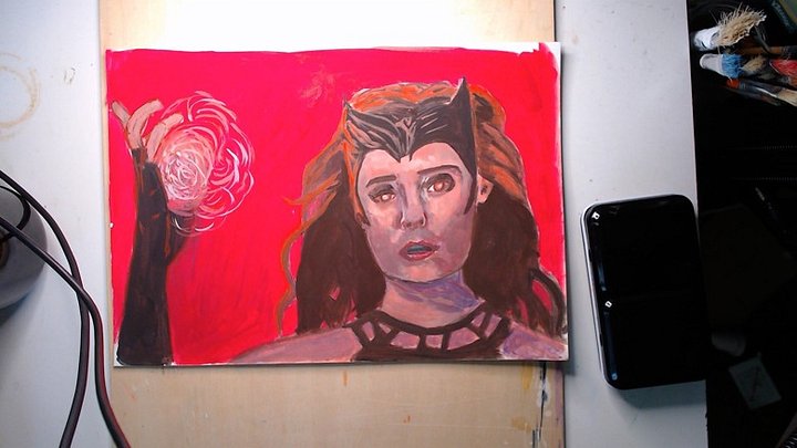 Scarlet Witch Gouache Painting A4 Landscape product image (1)