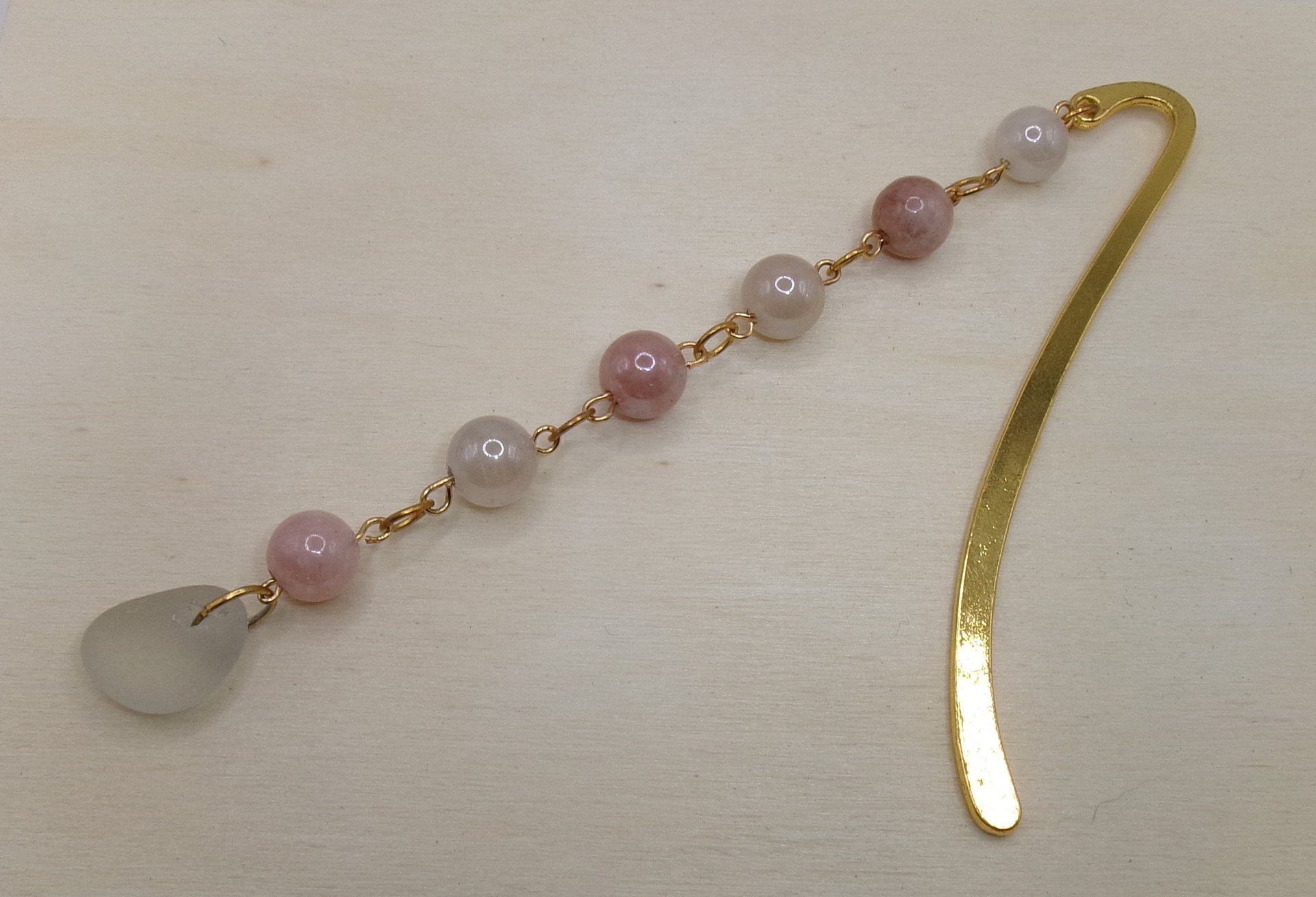 Beaded Bookmark with Sea Glass product image (1)