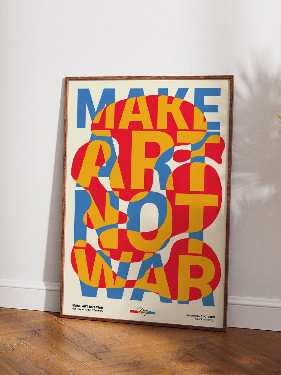 "MAKE ART NOT WAR" Typography Framed Poster product image (5)