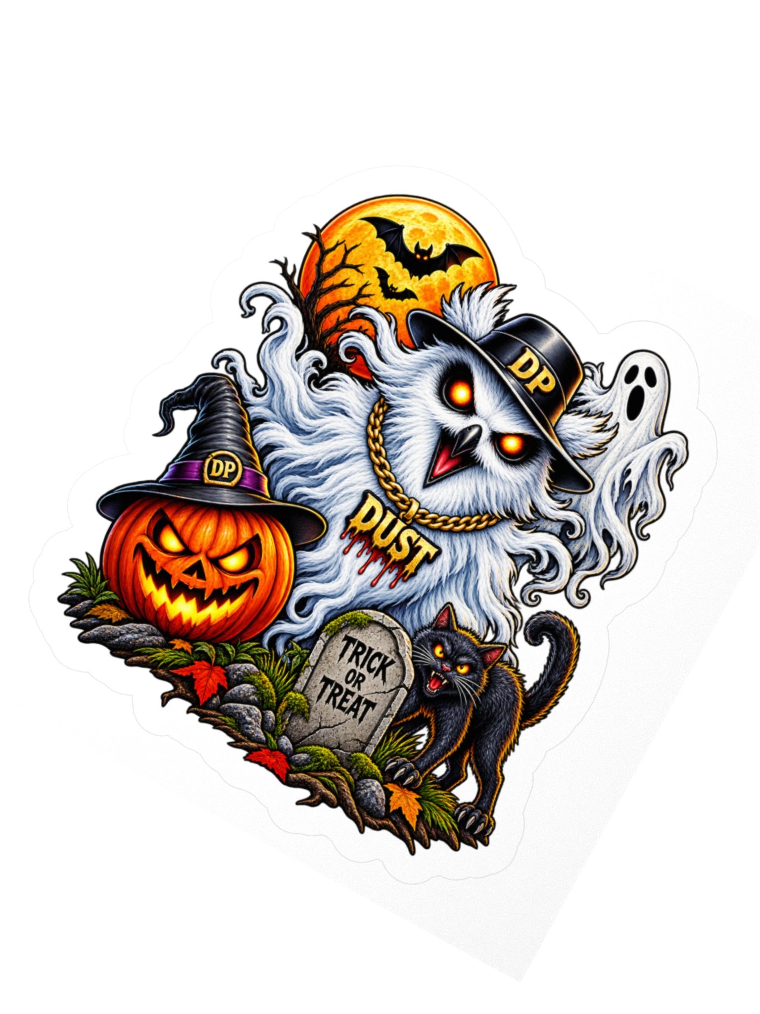 Phant Owl Trick or Treat 3" x 3" sticker product image (2)