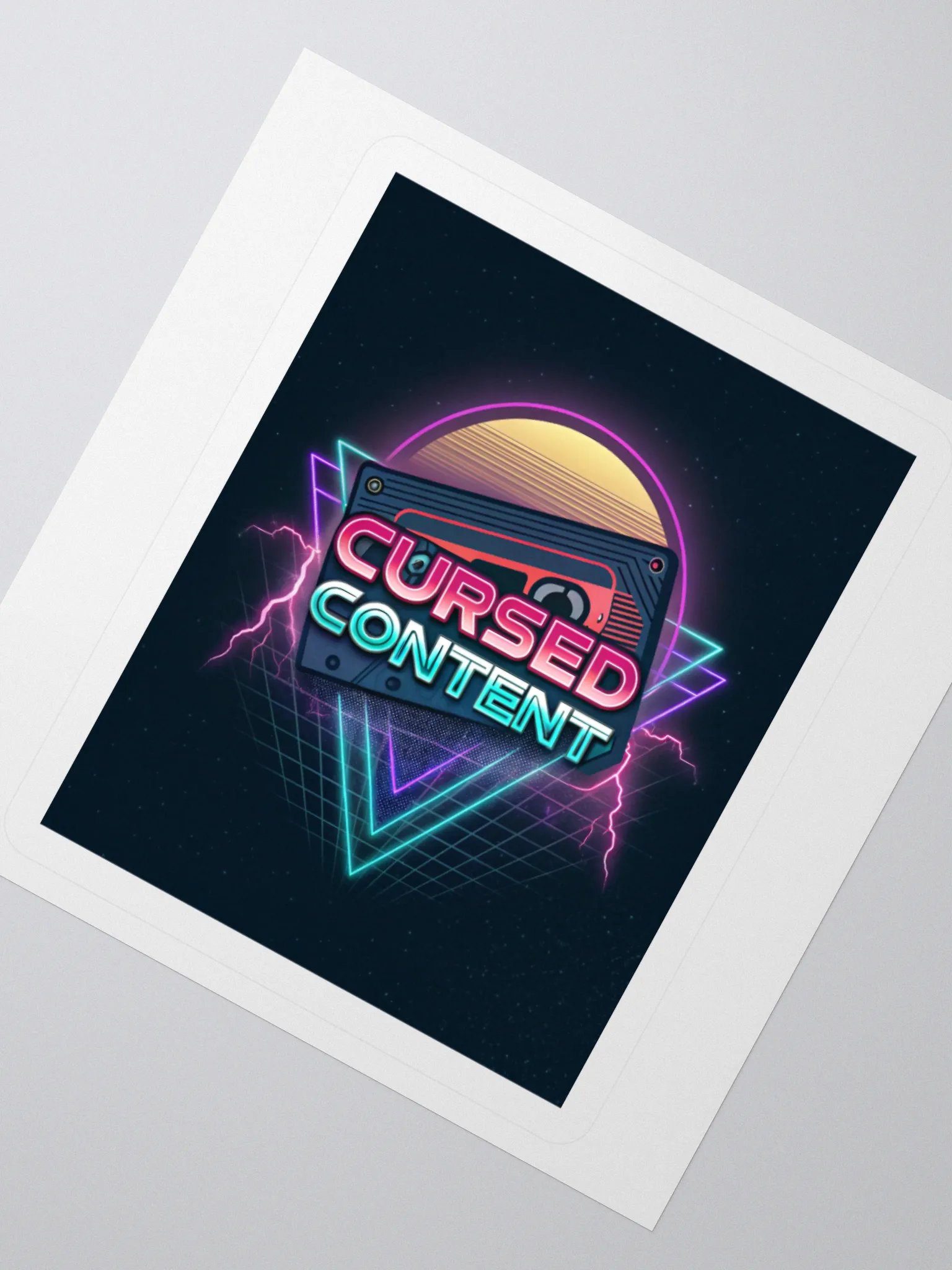 Cursed Content Retro Horror Cassette Sticker: Variant #2 product image (2)