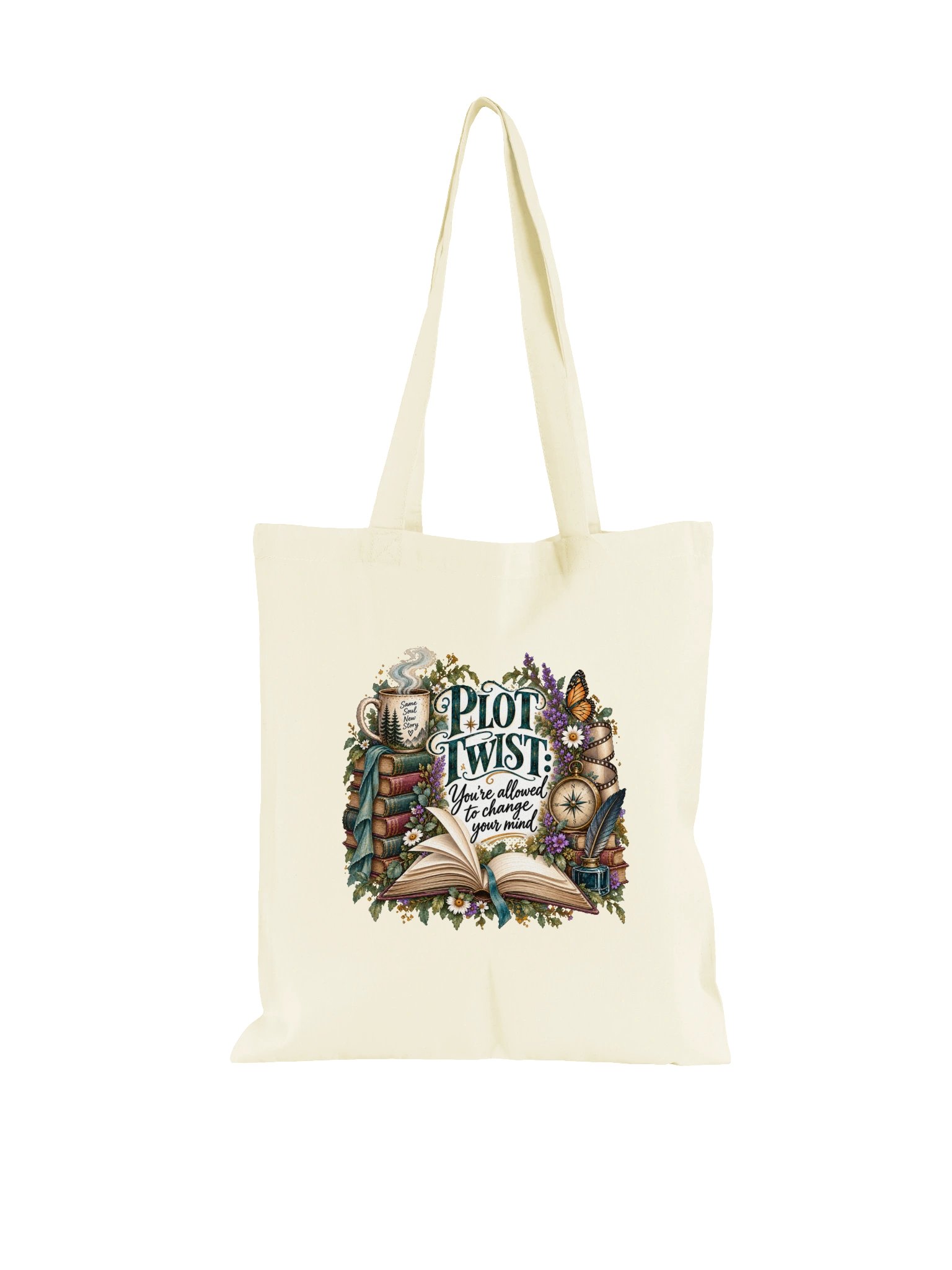 Plot Twist Cotton Tote Bag product image (4)