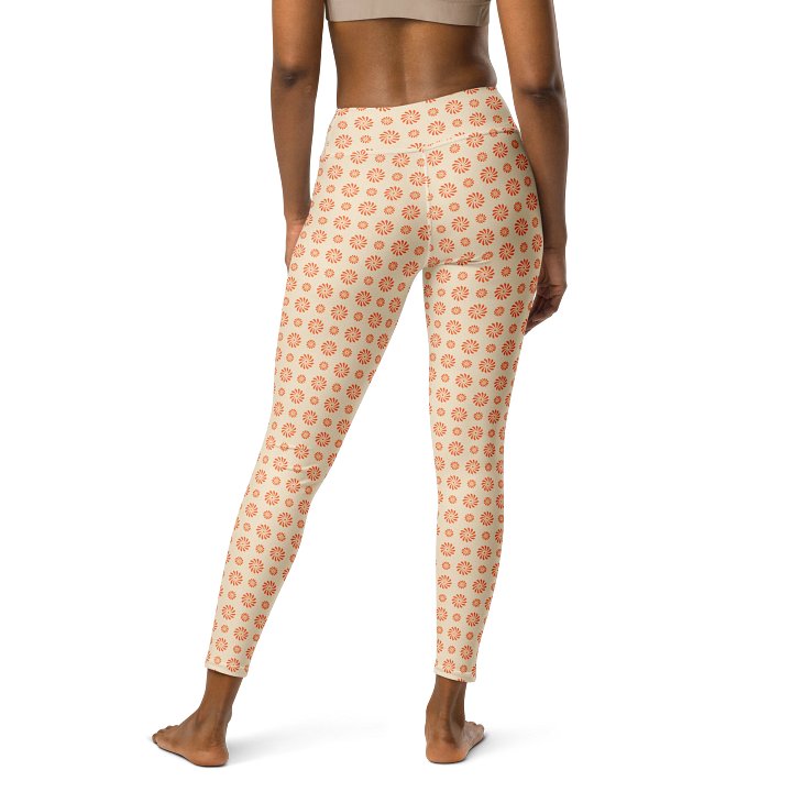 Sunburst Bliss High-Waisted Leggings - Orange Petal Pattern Activewear product image (2)
