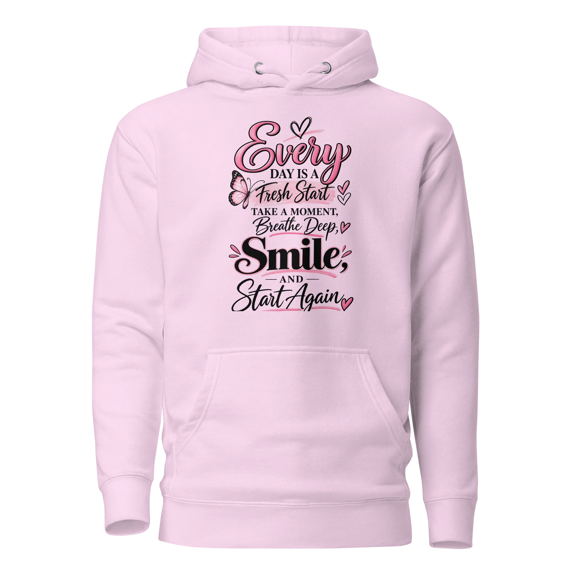 Every Fresh Start Smile Pink Butterfly Hoodie product image (2)