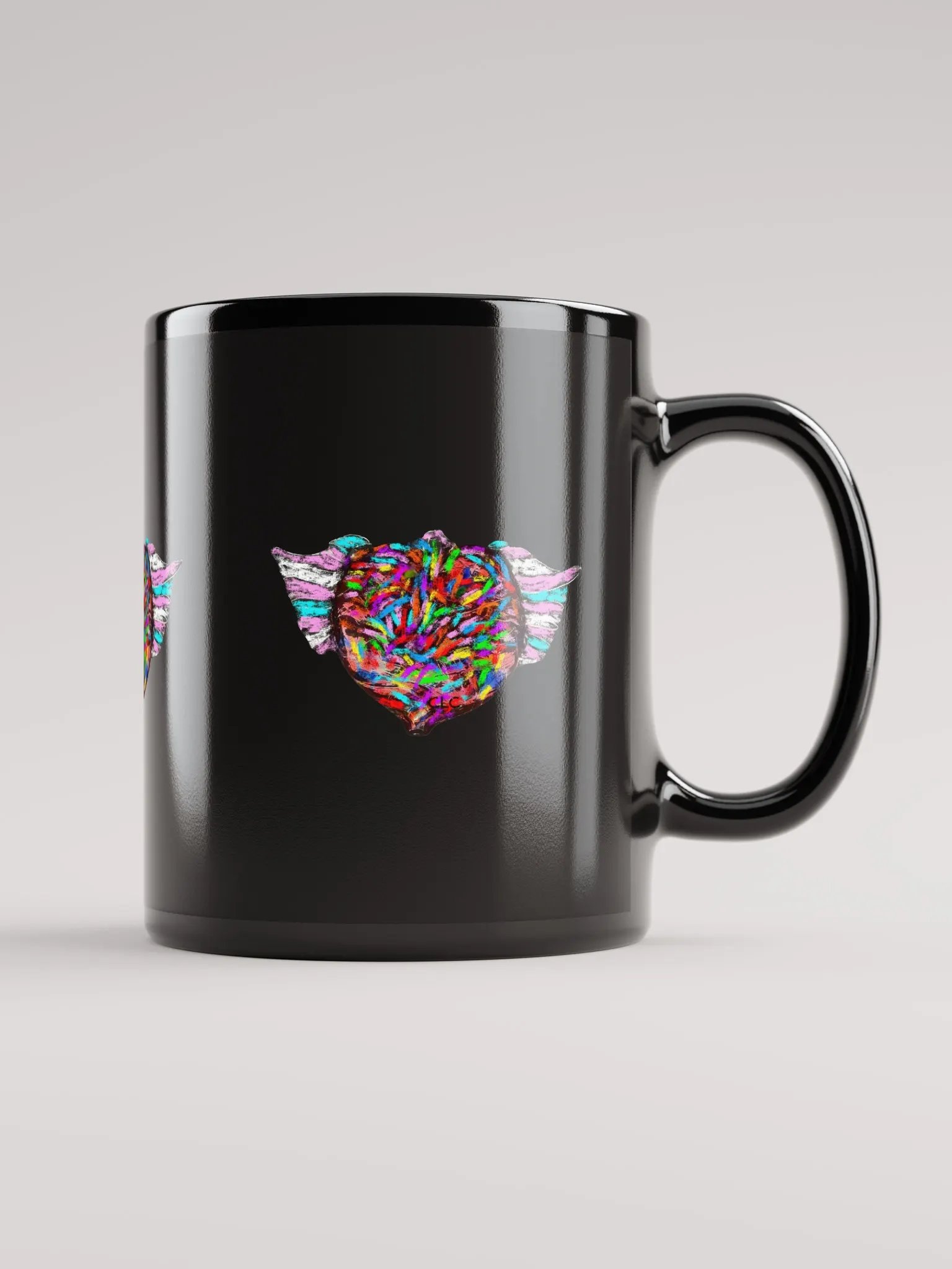 Love Has Wings Mug - Black product image (1)