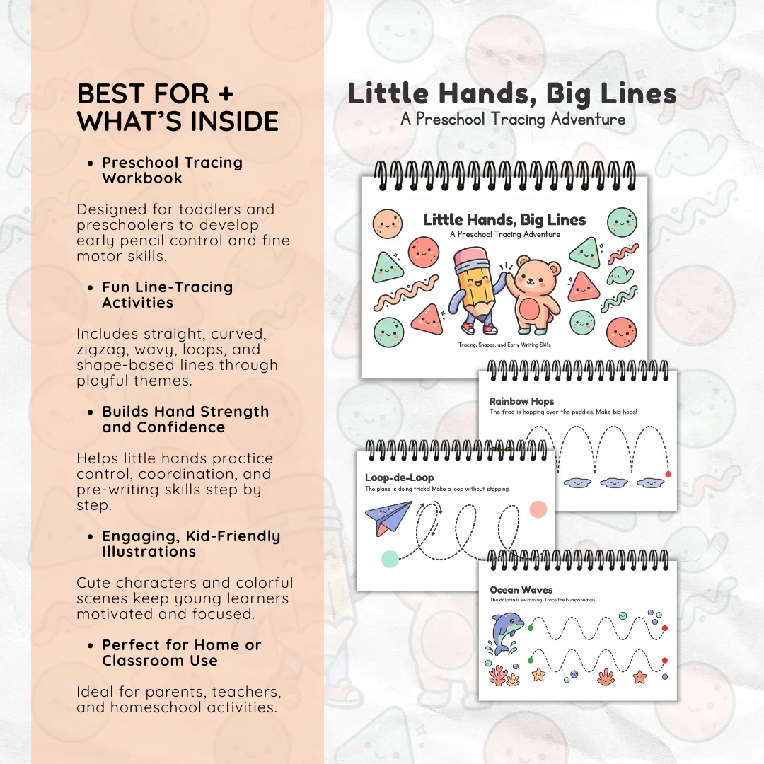 Little Hands, Big Lines: A Preschool Tracing Workbook Bundle product image (3)
