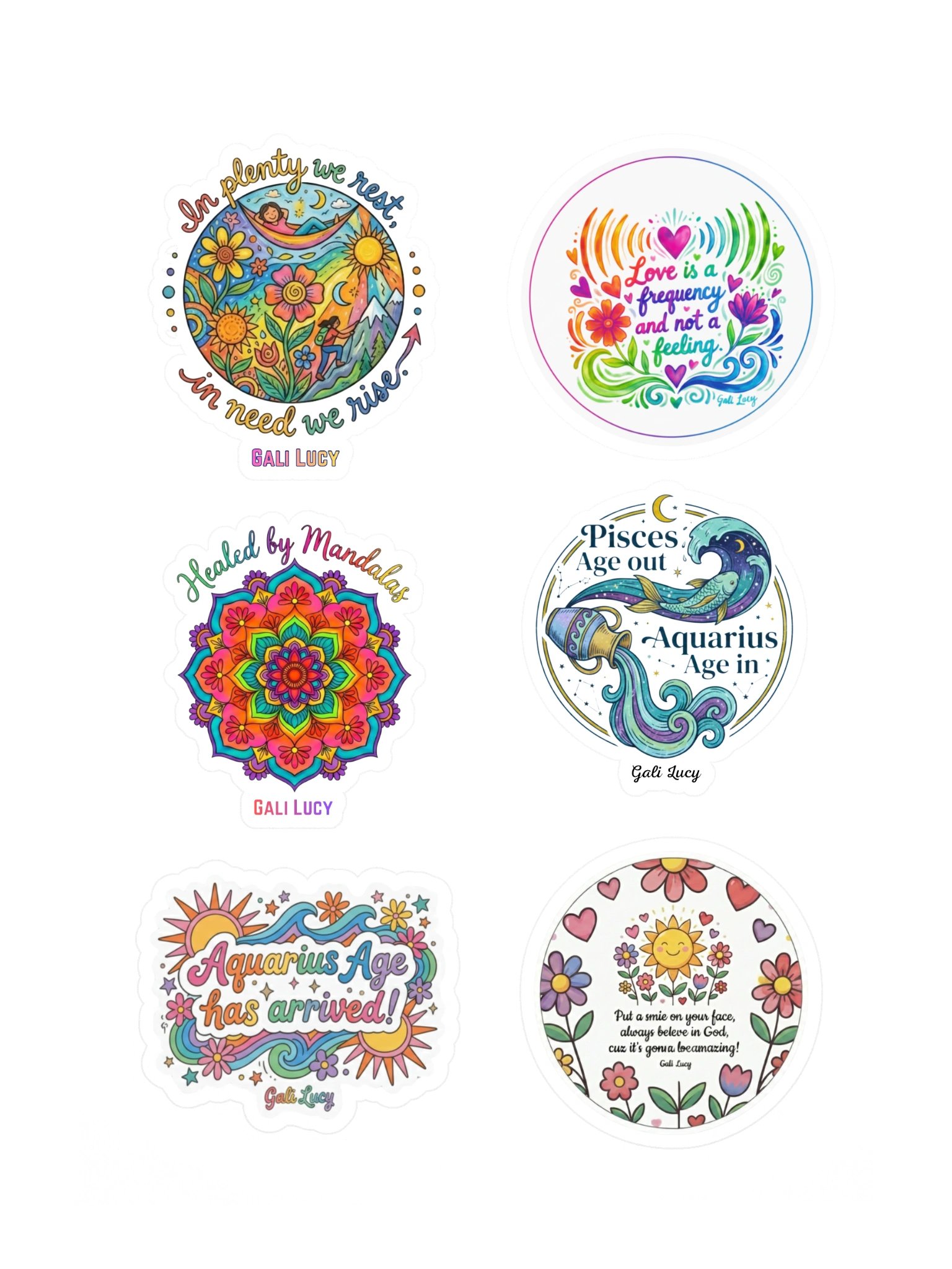 Set of 6 Stickers - Style 5 product image (1)