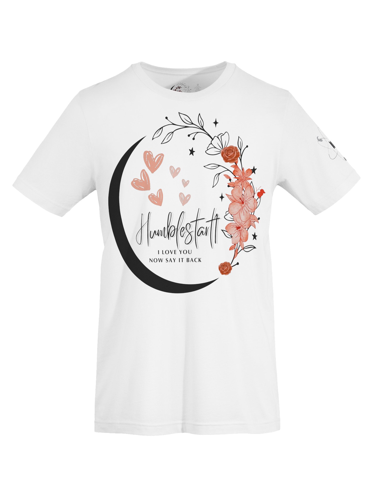 Coral Hearts & Rose-Edge Bella+Canvas Tee product image (27)