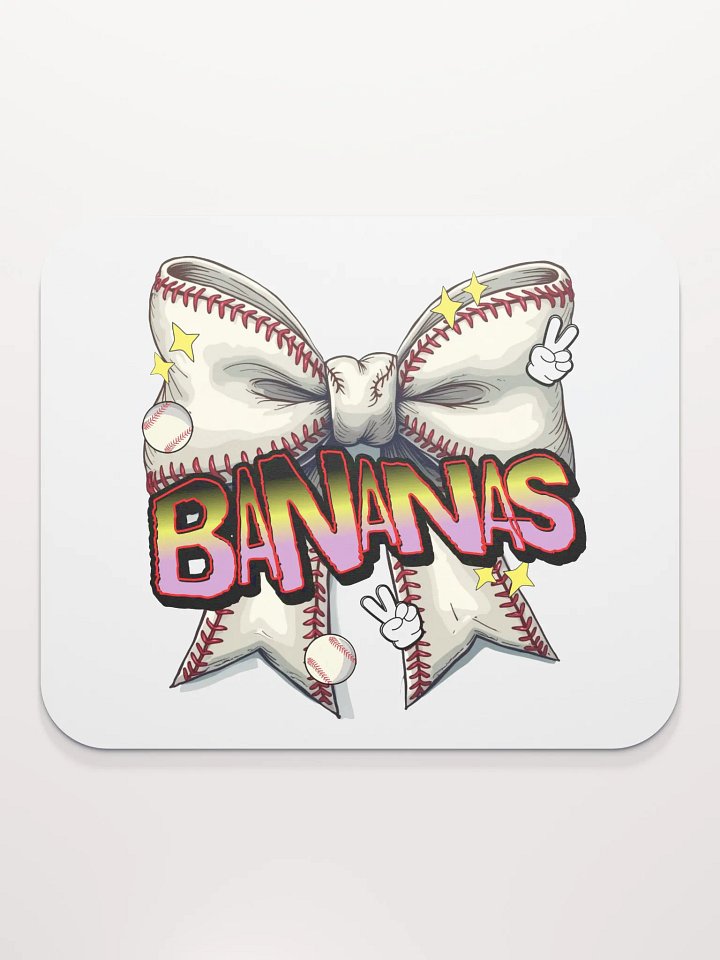 Bananas Bow Baseball Play Mouse Pad product image (1)