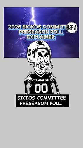 TIME TO VOTE in the 2026 Sickos Committee Preseason Poll 

Commish explains what we’re all about here, how to figure out a si...