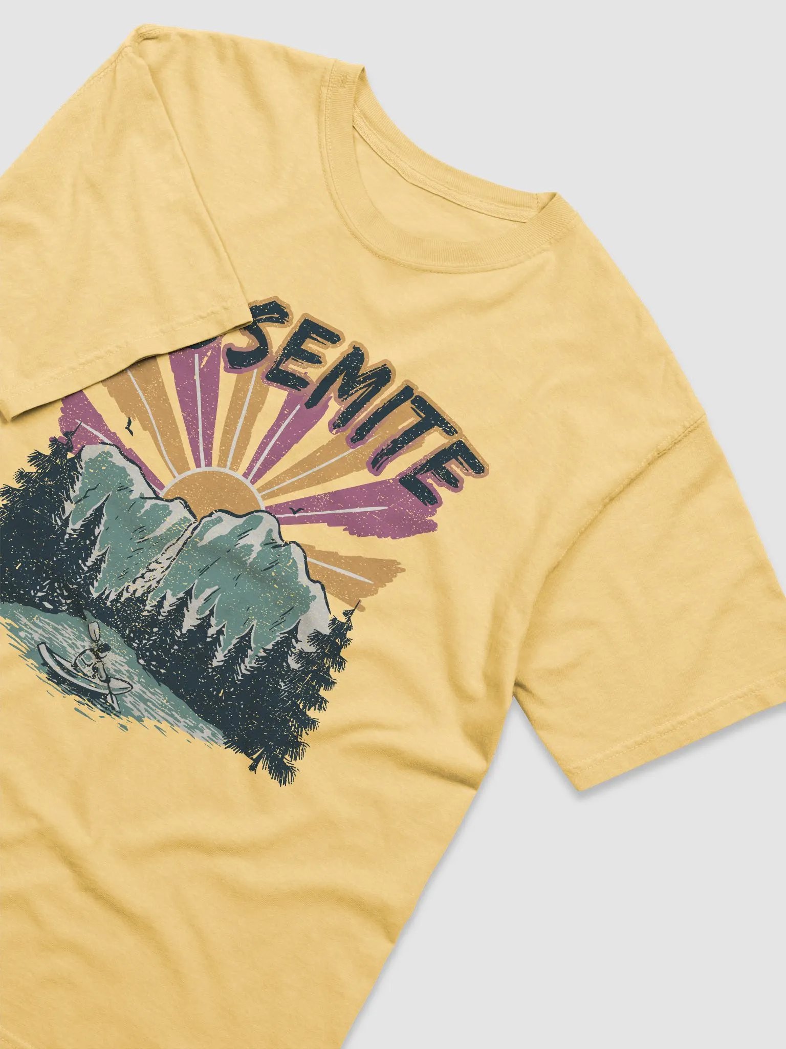 Waterfalls at Yosemite National Park, California Tee | Retro-Style Western T-Shirt for Travel and Road Trips product image (3)
