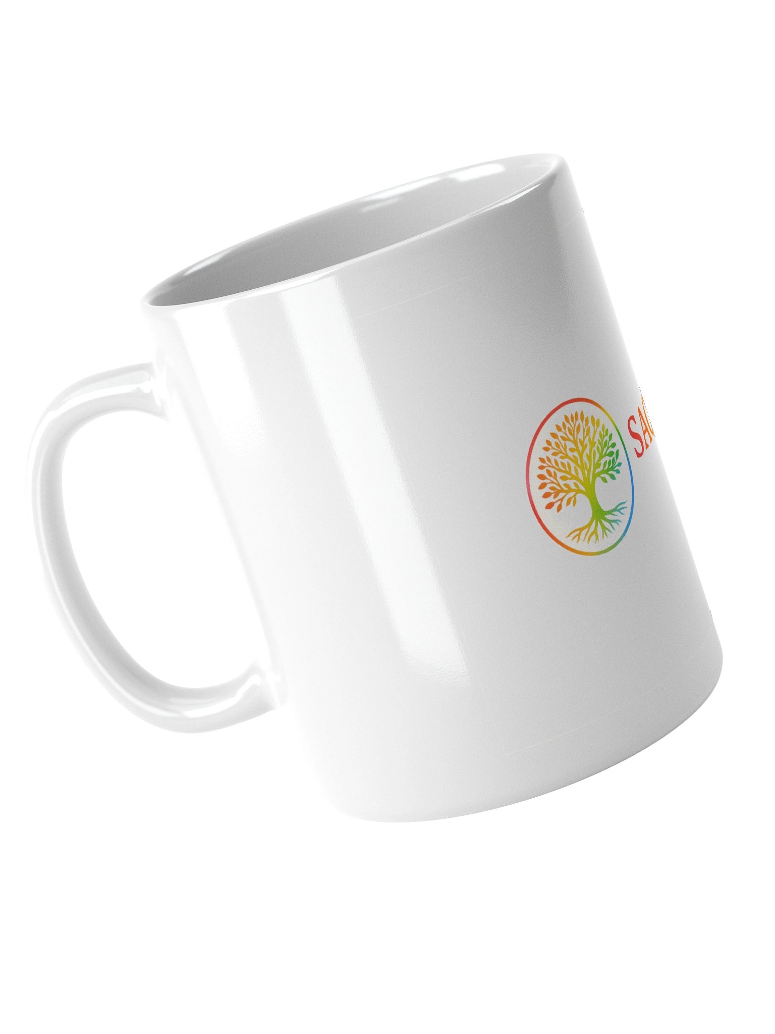 Rainbow Tree Logo White Glossy Mug product image (4)