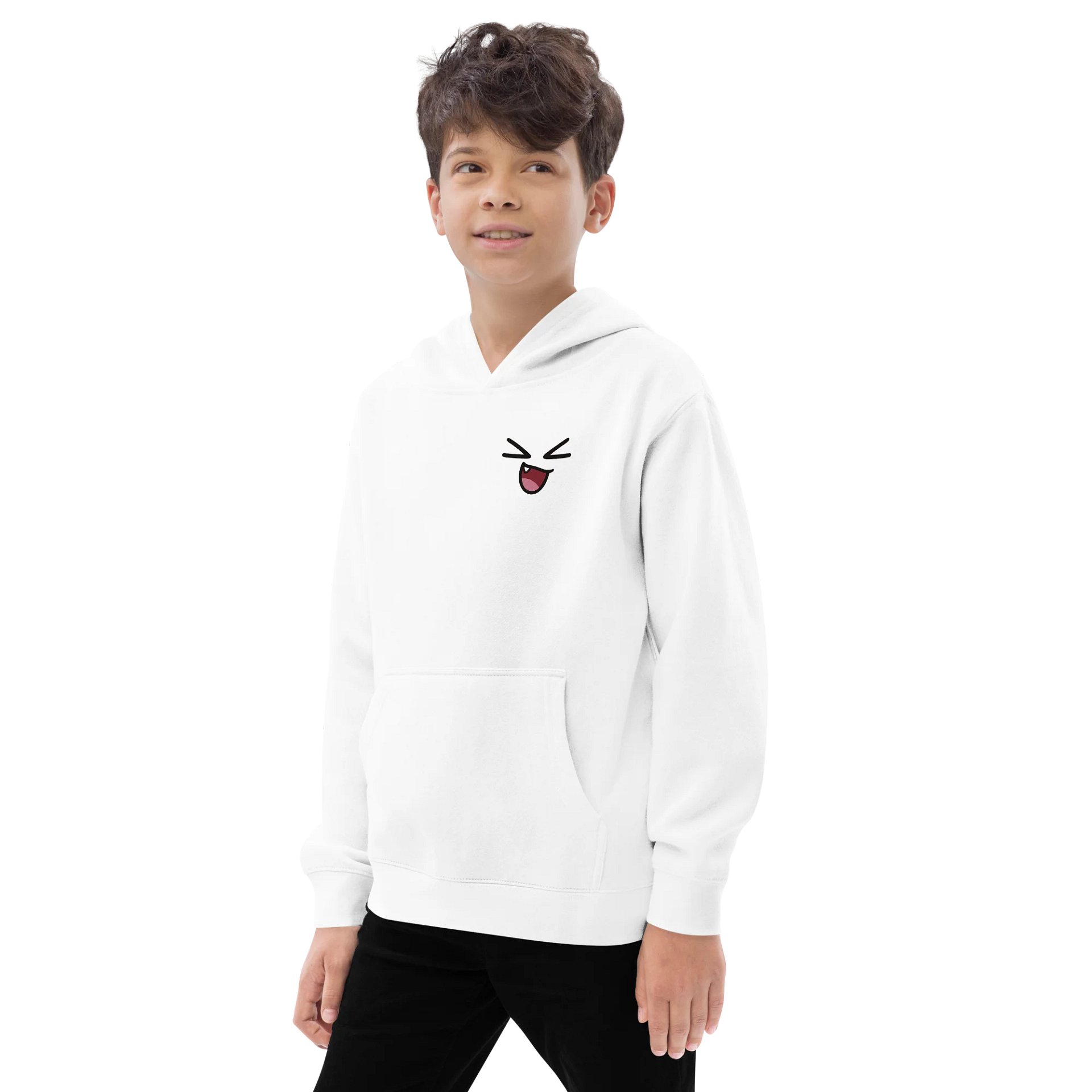 LaughOutLoud Hoodie | Cute Laughing Face Graphic | Positive Vibes Streetwear | Fun Expression Pullover for Men/Women | Aesthetic Happy Hoodie product image (3)