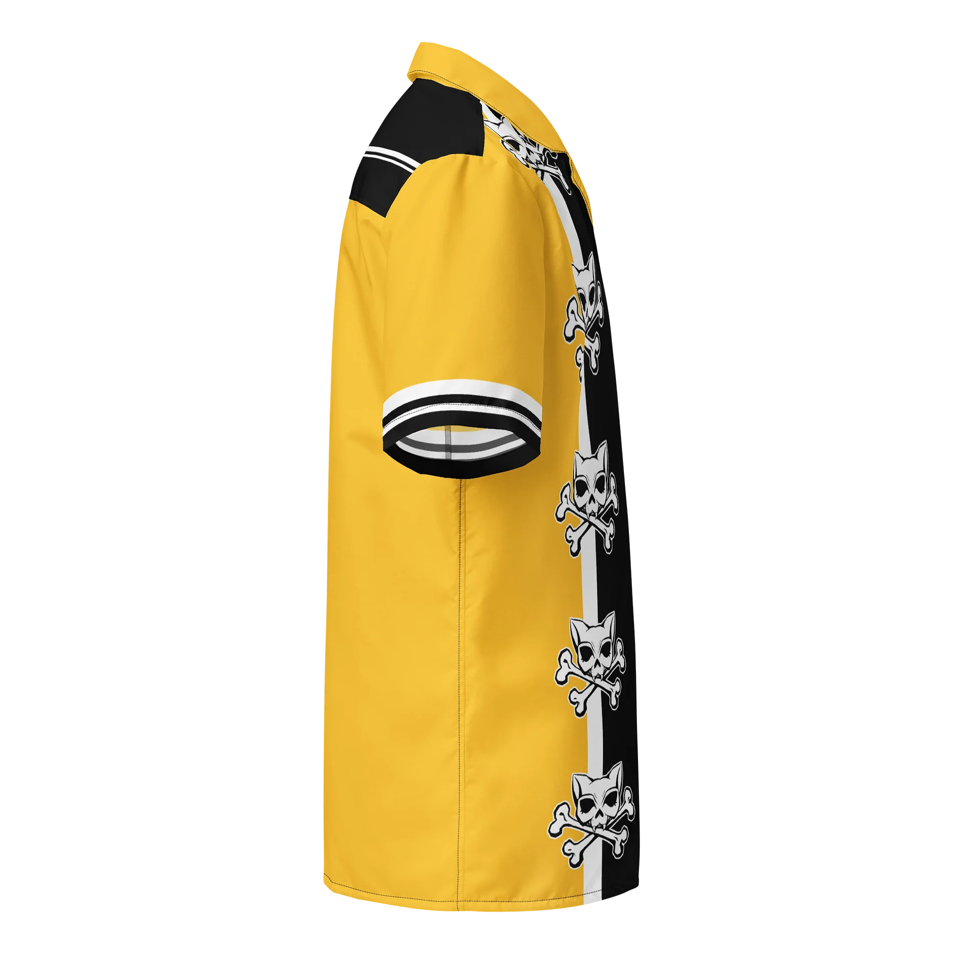 Yellow Kat Skull Bowling Shirt product image (4)