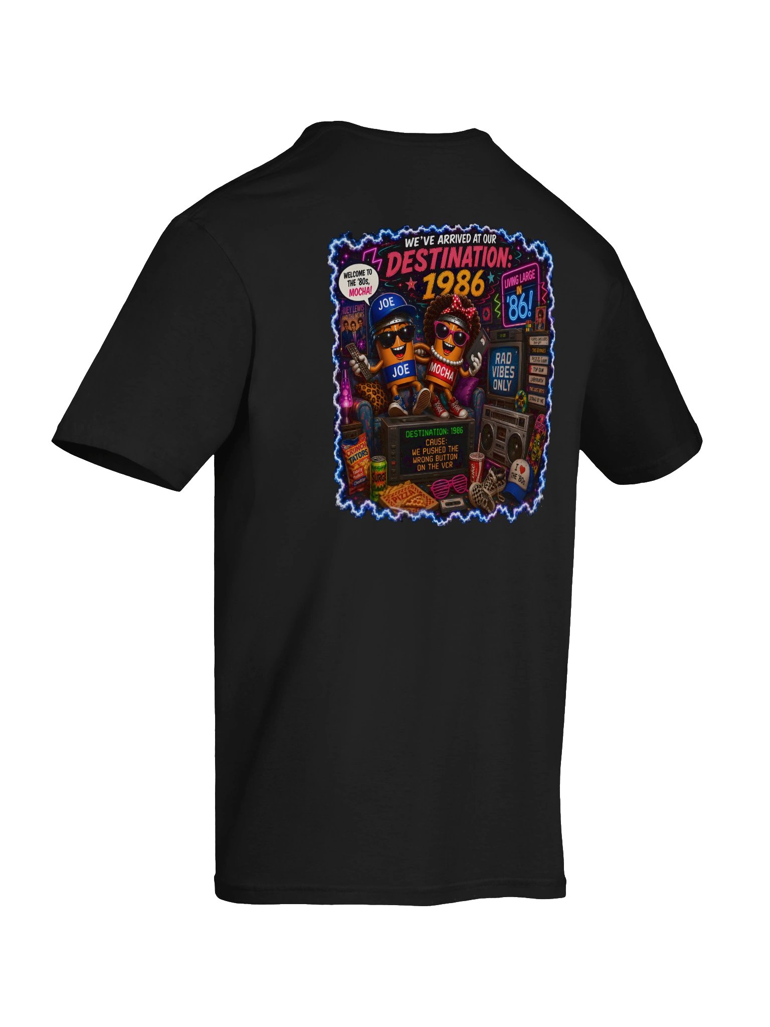 1986 🚀 JOE & MOCHA'S TIME TRAVEL ADVENTURES™ Fueled by Coffee. Powered by Bad Decisions. product image (8)