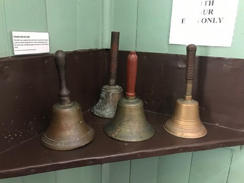 Located in the Station Master’s Office are a range of different bells. The bells were rang by the Fireman (the Driver’s offsi...