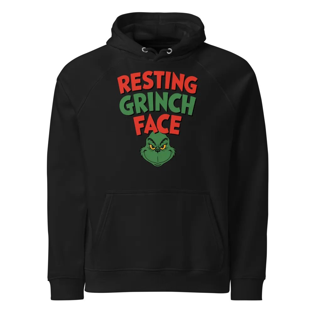 Resting Grinch Face Eco Raglan Hoodie product image (1)