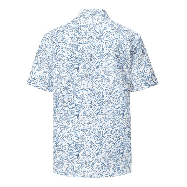 Embrace Tropical Vibes with the Blue Botanical Bliss Shirt product image (2)
