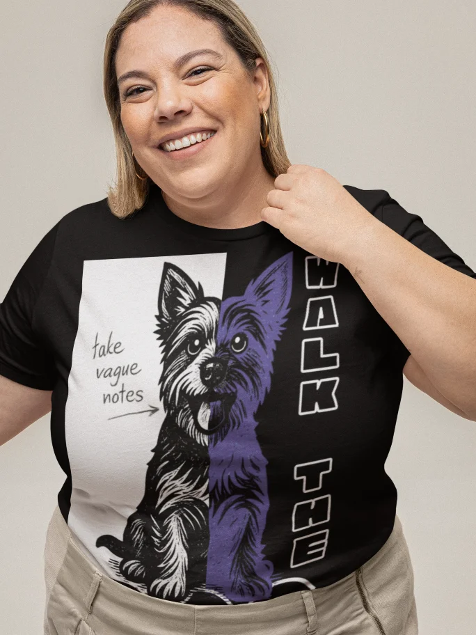 Walk the Dog Linocut Style T-Shirt product image (9)