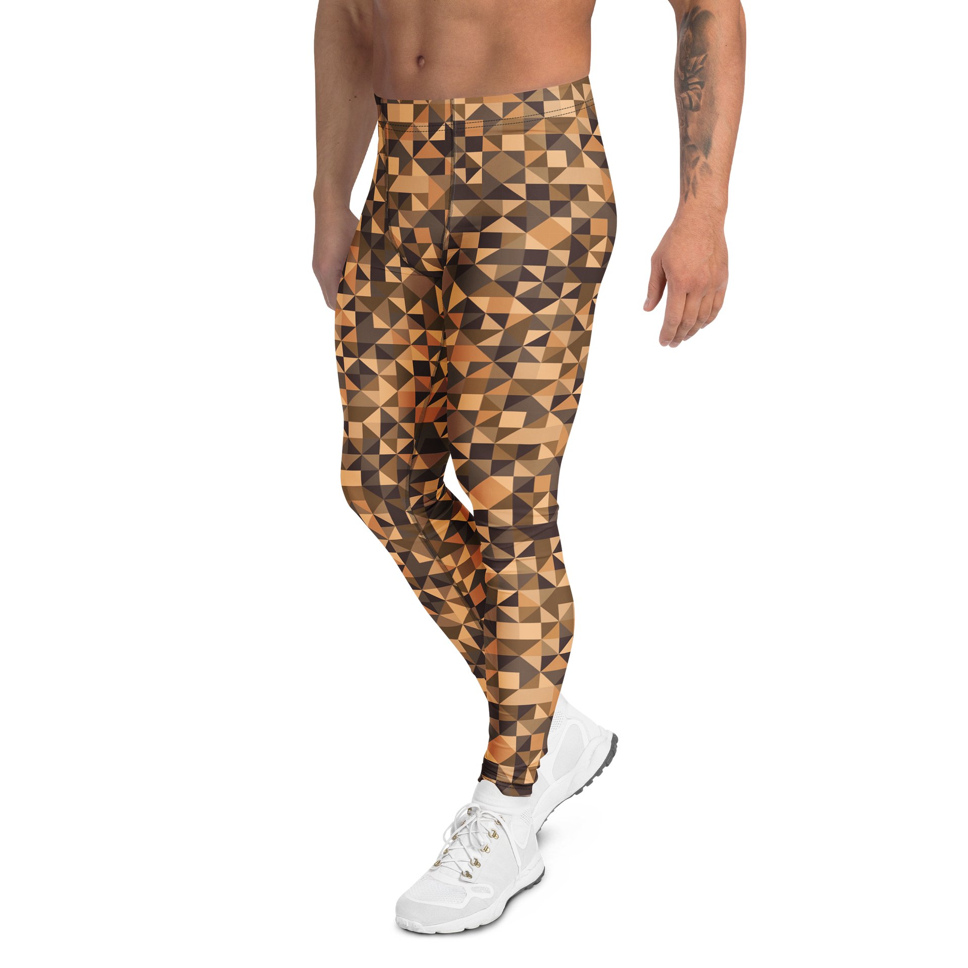 Bold Vintage Geometric Triangles Men's Leggings product image (4)