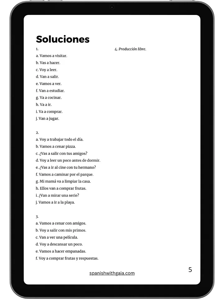 PDF IR + A + INFINITIVO (exercises with solutions) product image (2)