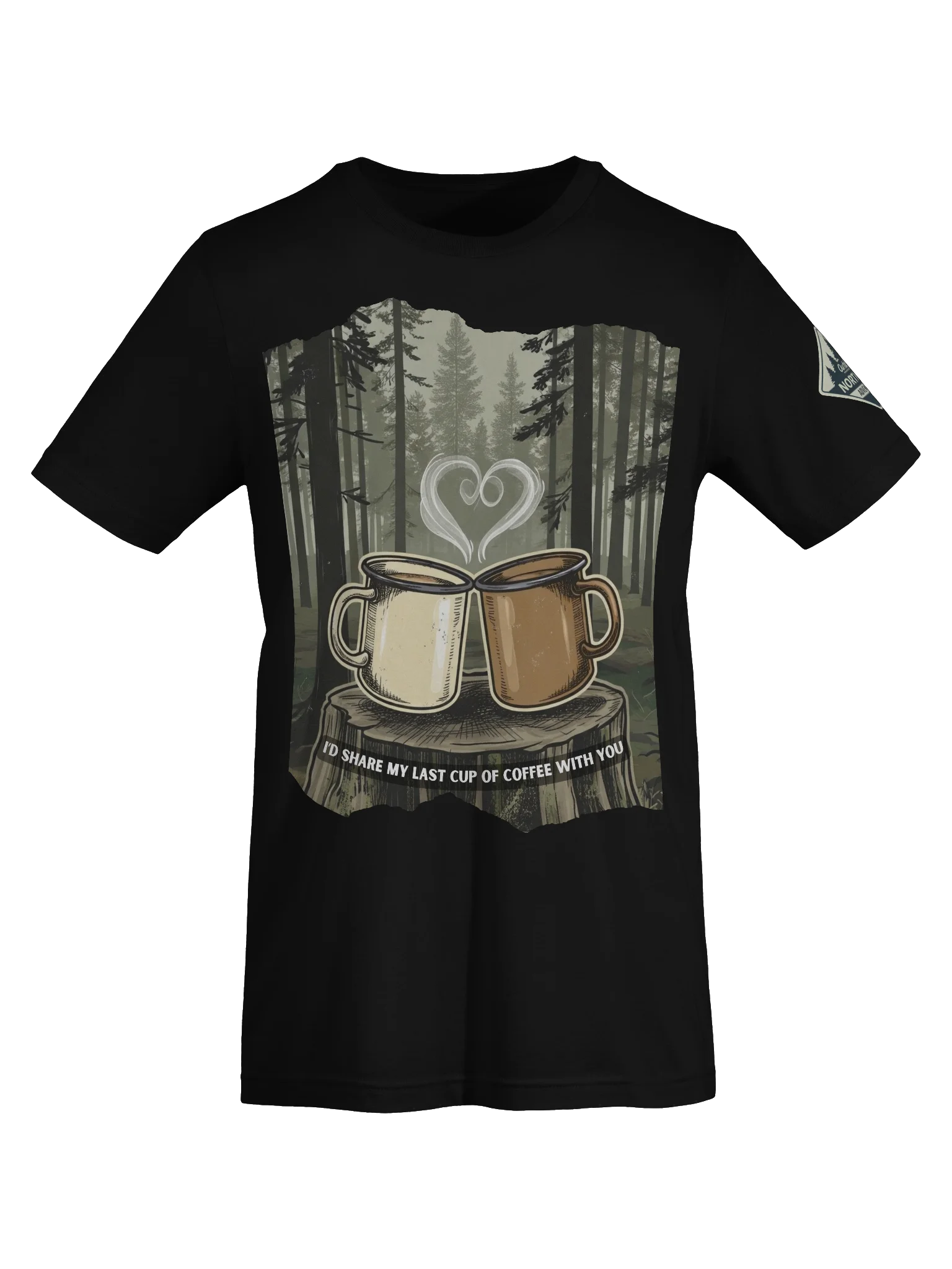 I’d Share My Last Cup of Coffee With You – Outdoorsy Couples T-Shirt product image (4)