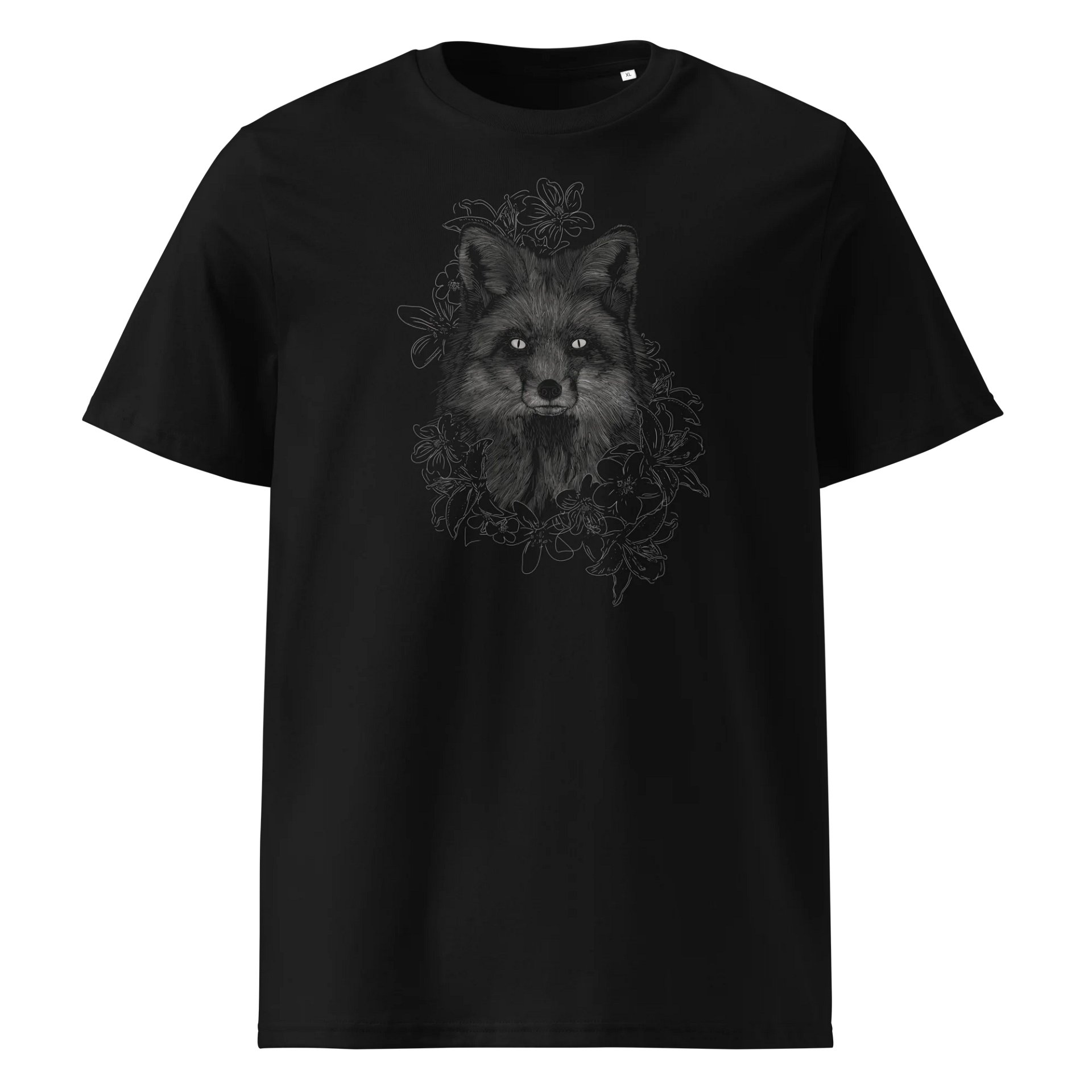 Renard avec Fleurs - Unisexe, 100% Coton Bio product image (1)