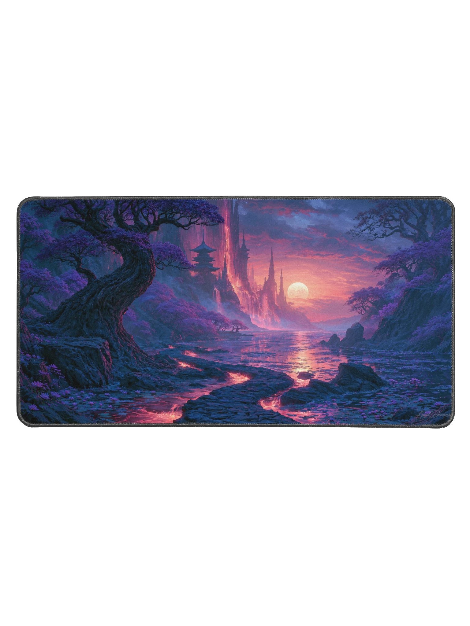 Moonrise at the Violet Citadel Desk Mat product image (1)