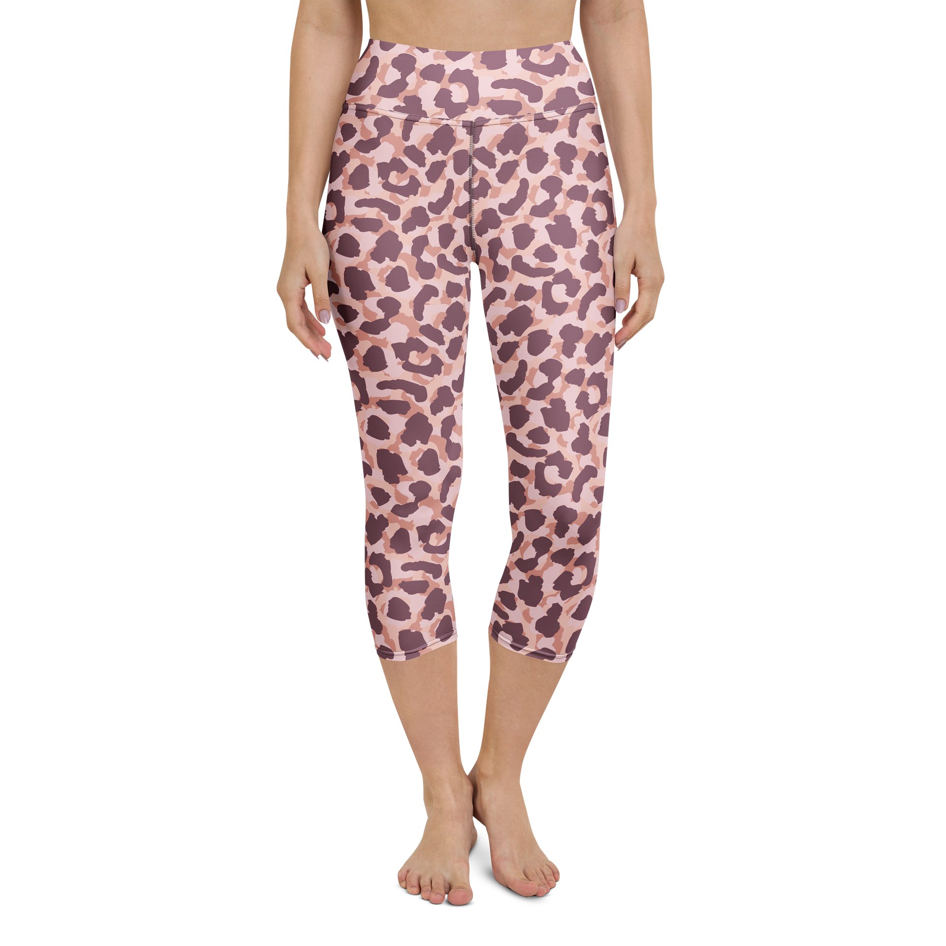 Comfortable Yoga Capri Leggings with Bold Leopard Print product image (4)