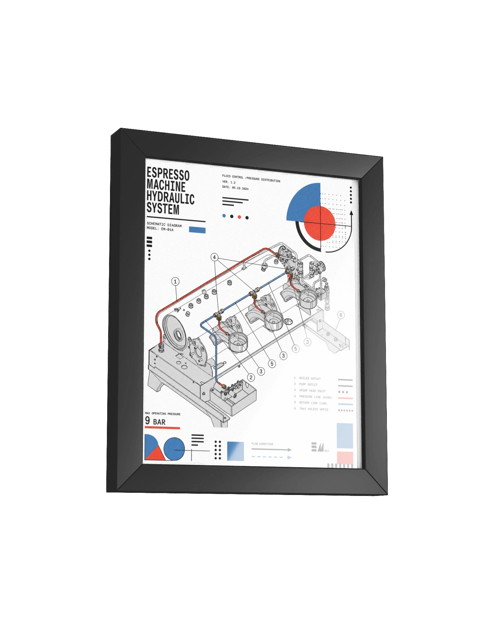ESPRESSO MACHINE HYDRAULIC SYSTEM - Framed Matte Poster product image (2)