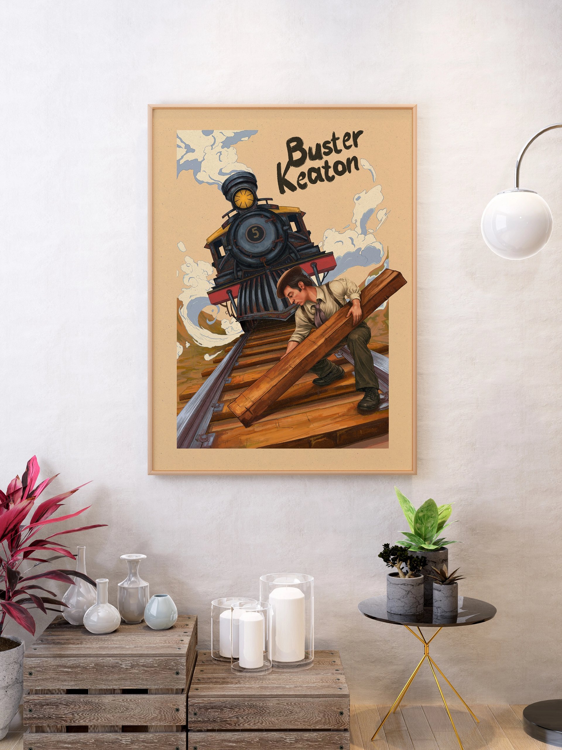 Buster Keaton & The Train (Framed Poster) product image (7)