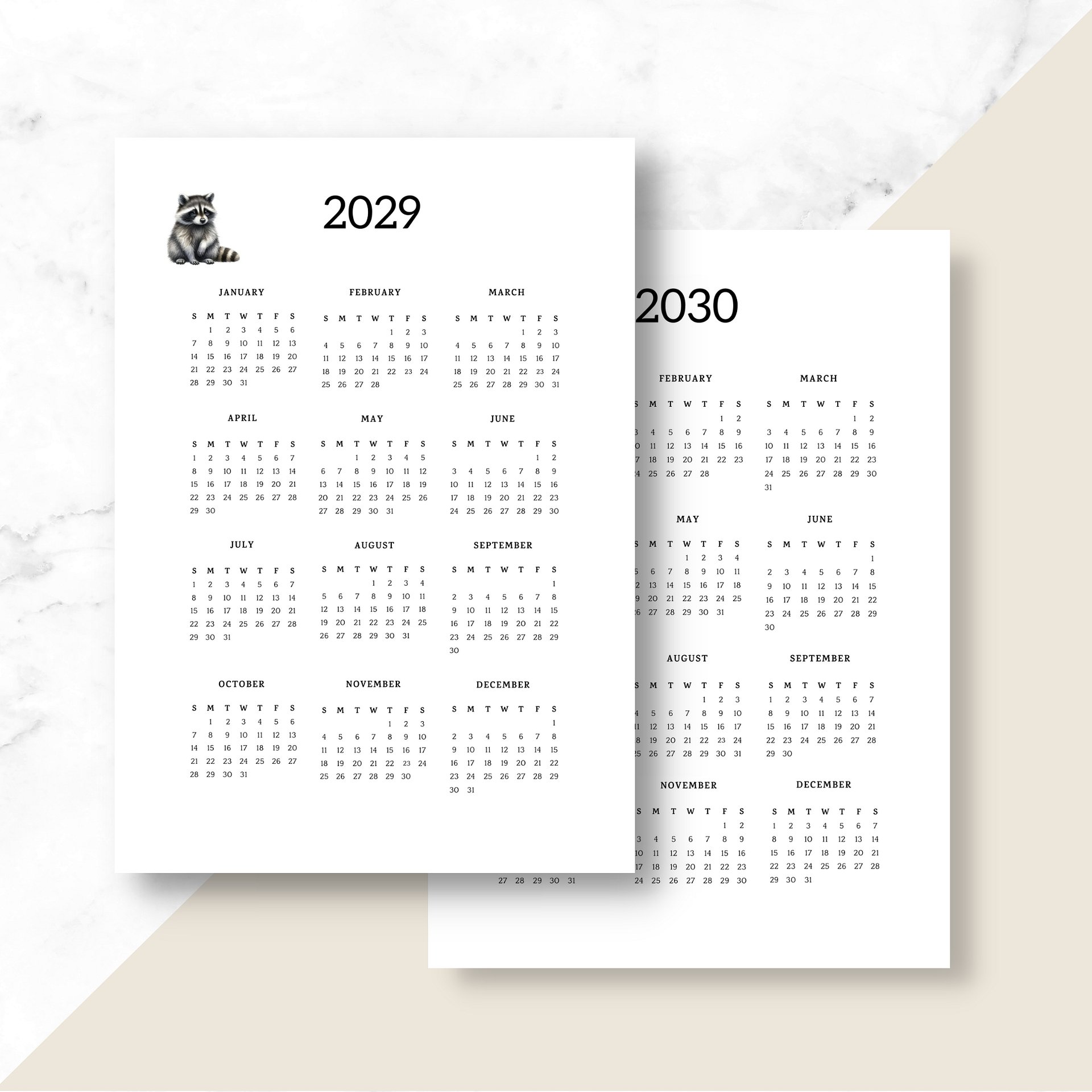 Six-year Printable Calendar Pages: Woodland Creatures product image (5)