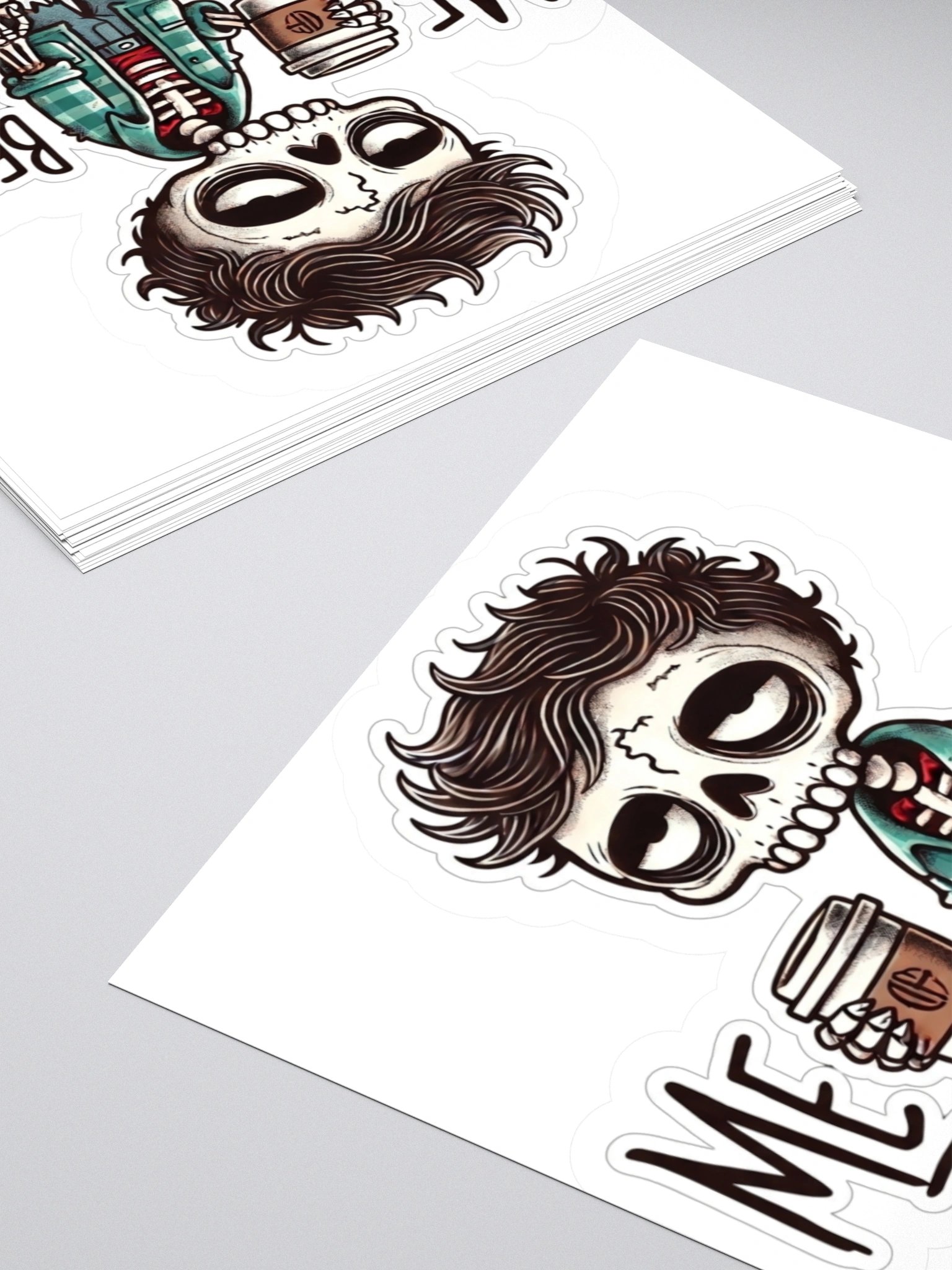 "Me Before Coffee" Zombie Dude Kiss-Cut Sticker product image (4)