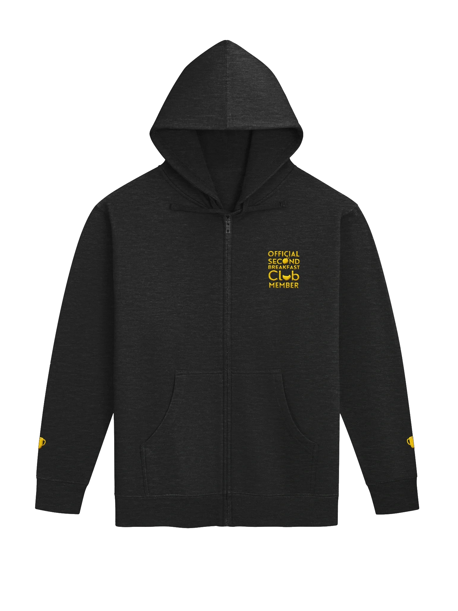 Embroidered Club Member Heather Grey Zip Hoodie