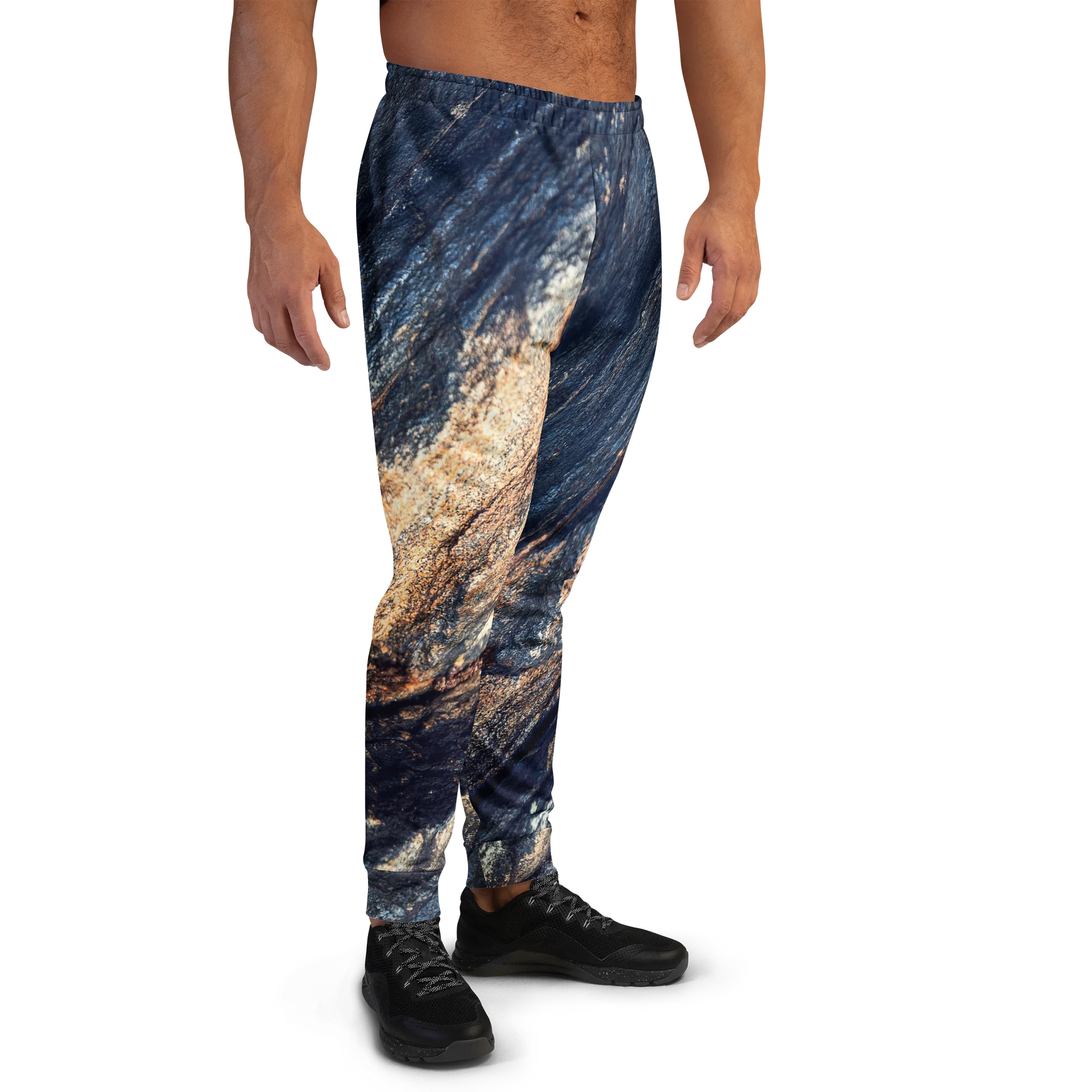 Obsidian Vein Men's All-Over Print Recycled Dark Mineral Joggers product image (4)