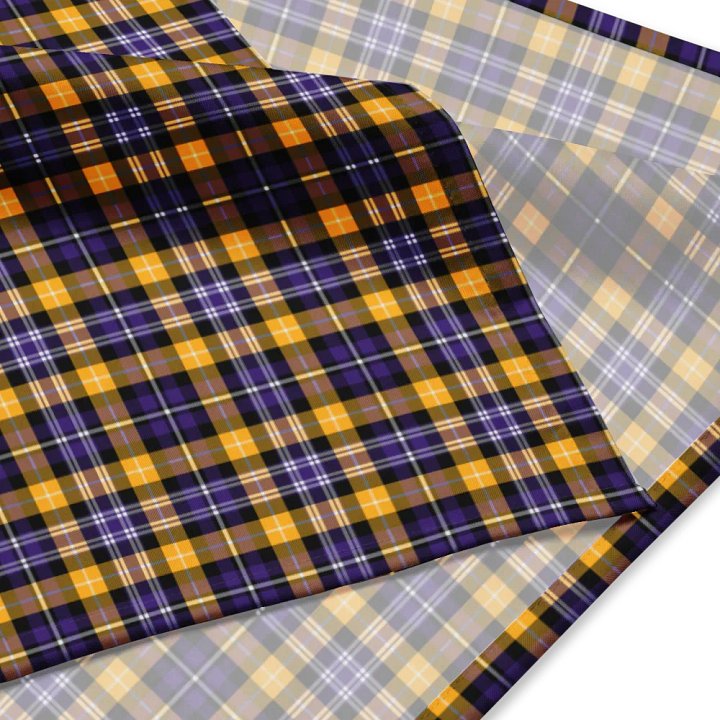 Purple and Yellow Gold Sporty Plaid Bandana product image (2)