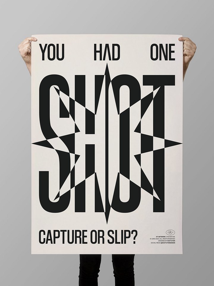 "ONE SHOT" Typography Print Poster (Unframe) product image (2)