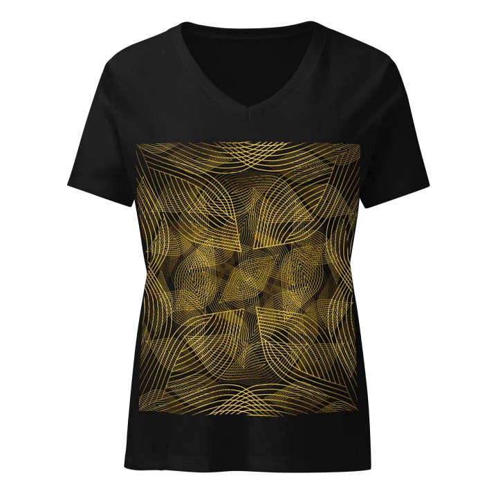 T-Shirt with golden lines and leaf design product image (1)